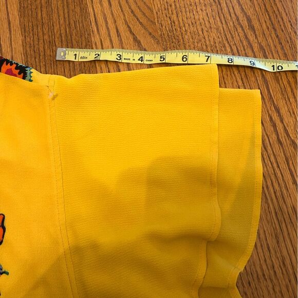 NWOT C.1946 Cato Yellow and Colorful Floral Flouncy Sleeve Knee Smock Dress - Picture 9 of 14